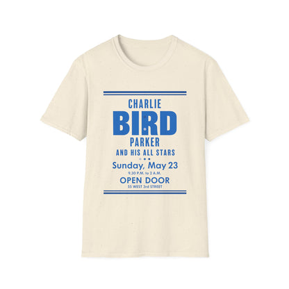 Cream t-shirt with Charlie Parker and His All Stars concert details.