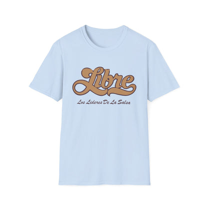 Light blue t-shirt with "Libre" and "Los Lideres De La Salsa" text.
