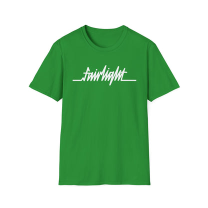 Green t-shirt with "Fairlight" text logo in white script.