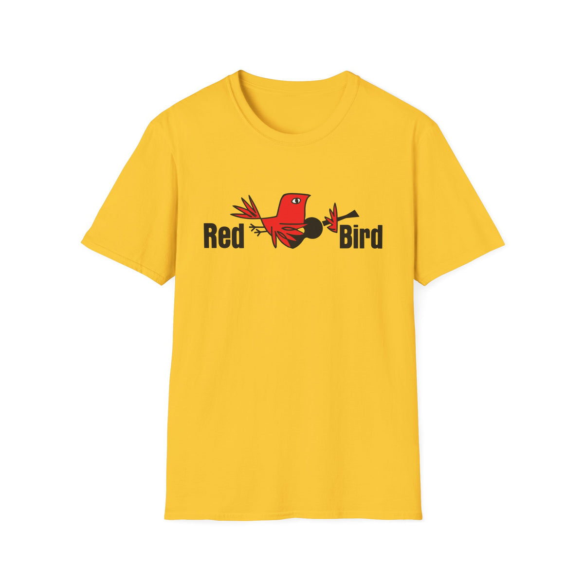 Yellow t-shirt with "Red Bird" text and a red bird graphic.