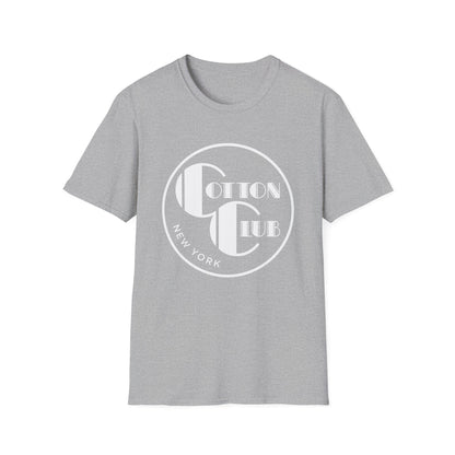Grey t-shirt with white "Cotton Club New York" logo on chest.