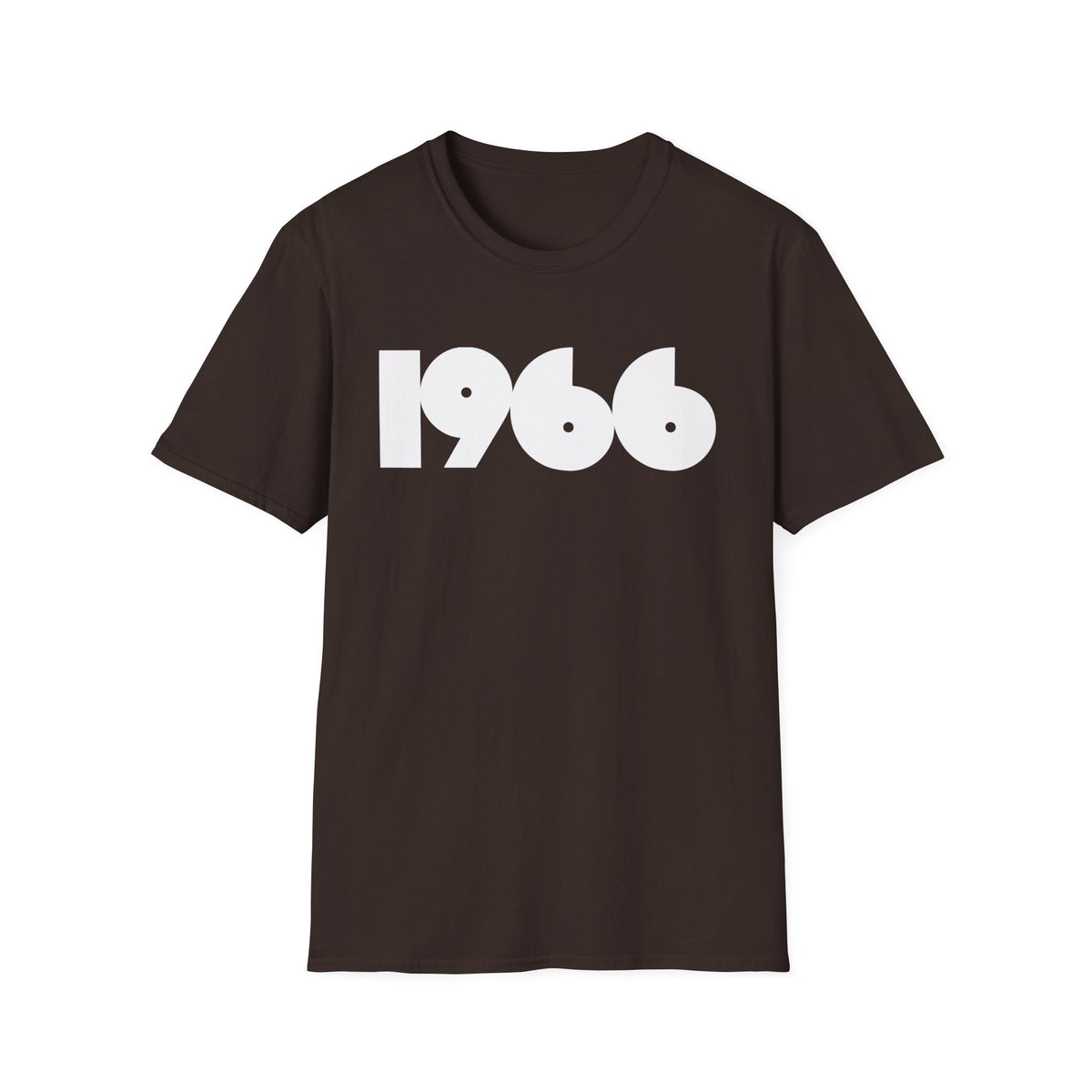Brown t-shirt with "1966" in white block letters.