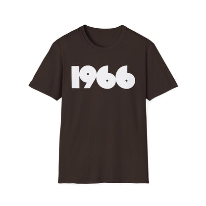 Brown t-shirt with "1966" in white block letters.
