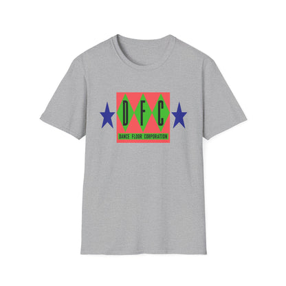 Grey t-shirt with DFC logo and "Dance Floor Corporation" text.