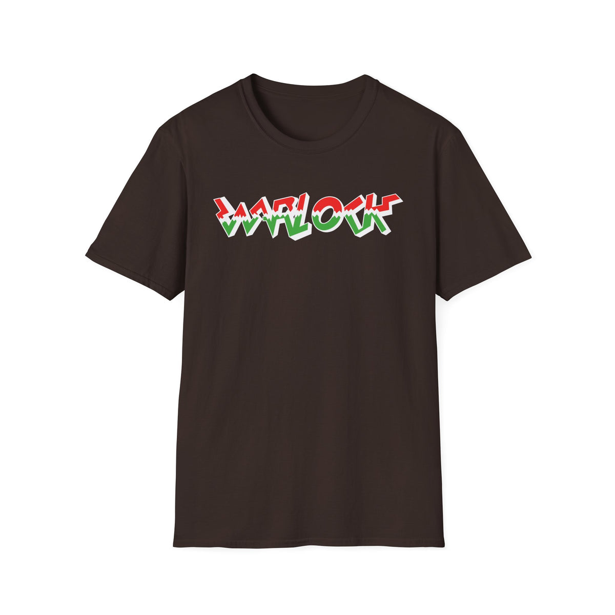 Brown t-shirt with red and green "MORAK" text graphic.