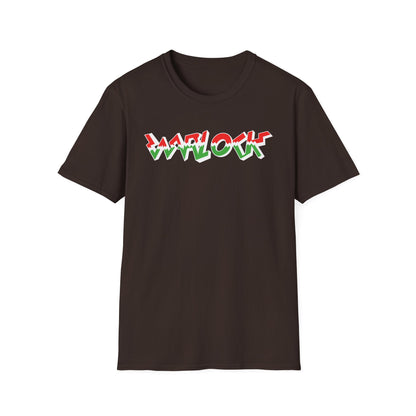 Brown t-shirt with red and green "MORAK" text graphic.