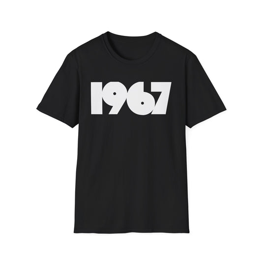Black t-shirt with large white "1967" graphic on the front.