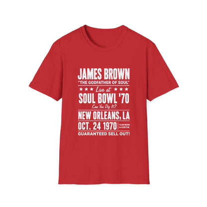 James Brown Soul Bowl '70 concert t-shirt, New Orleans, Oct. 24, 1970.
