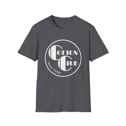 Gray t-shirt with white "Cotton Club New York" logo on front.