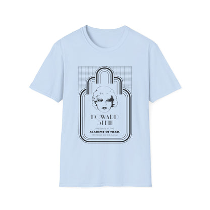 Light blue t-shirt with Howard Stein Presents at Academy of Music graphic.