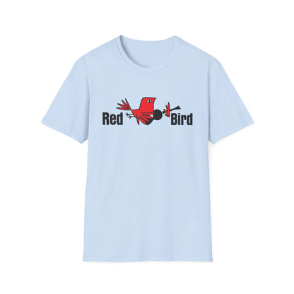 Light blue t-shirt with "Red Bird" text and a red bird graphic.