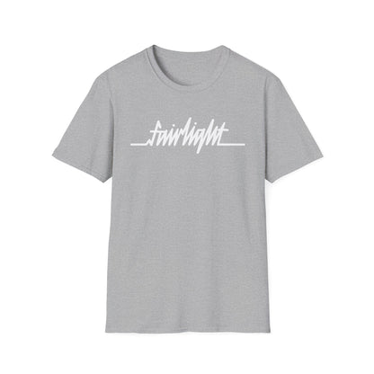 Grey t-shirt with white "Fairlight" text logo on the chest.