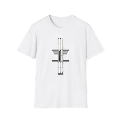 White t-shirt with black and yellow "PAL + RES RECORDS" graphic design.