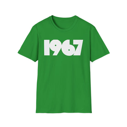 Green t-shirt with white text that reads "1967" across the chest.