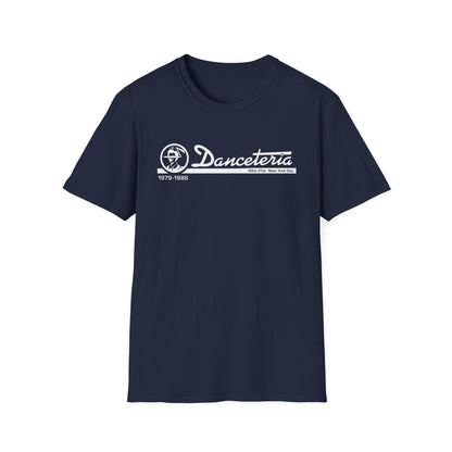 Navy t-shirt with white "Danceteria" logo, 1979-1986, 30w 21st New York City.