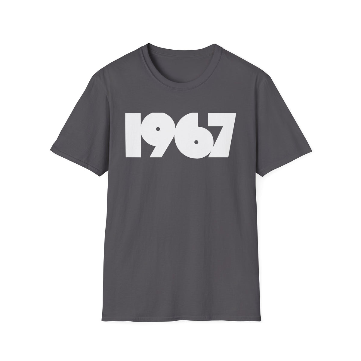 Dark gray t-shirt with white "1967" graphic printed across the chest.