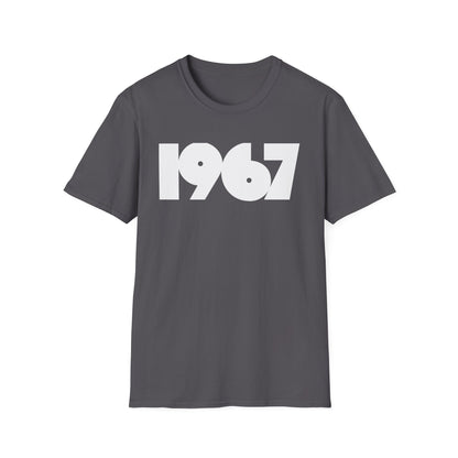 Dark gray t-shirt with white "1967" graphic printed across the chest.