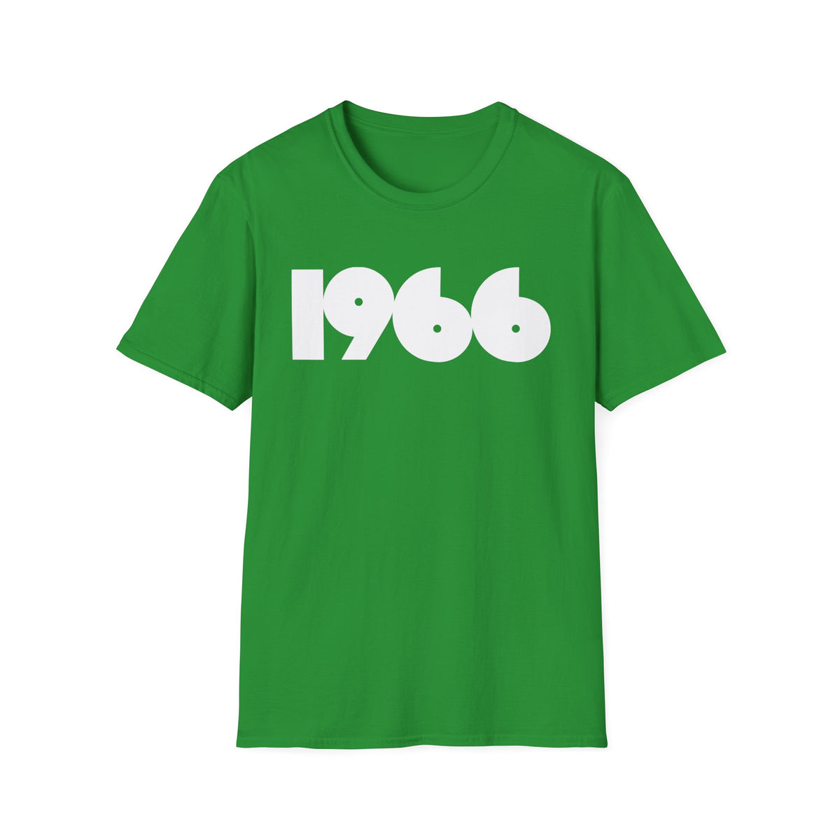 Green t-shirt with large white "1966" graphic design.