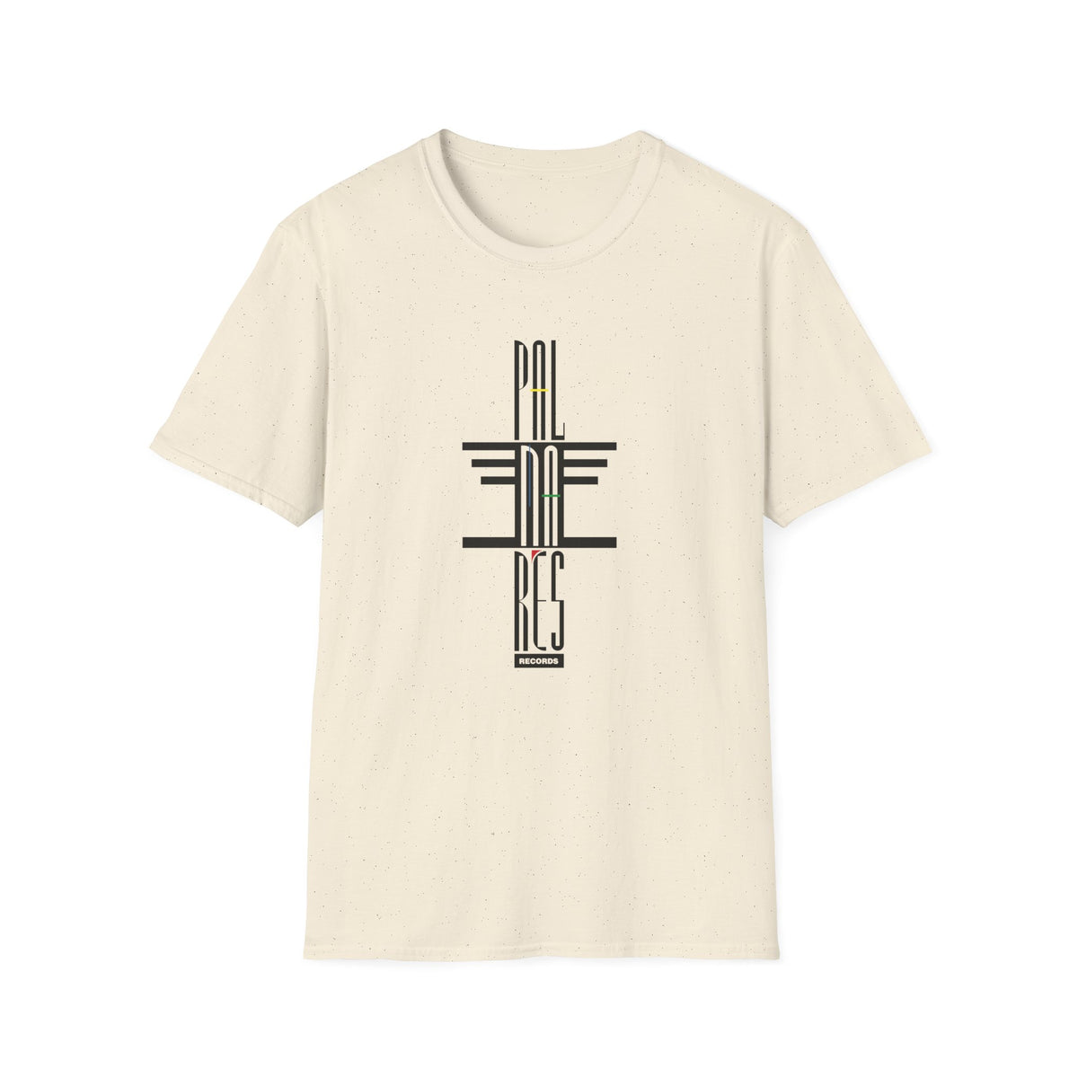 Cream t-shirt with black and colored "PAL" and "RES RECORDS" graphic.