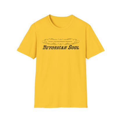 Yellow t-shirt with "Talkin' Loud Recordings Presents..." and "Nuyorican Soul" text.