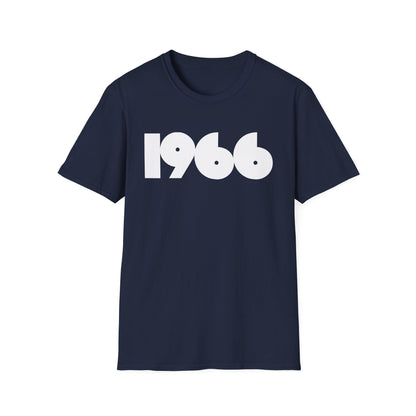 Navy t-shirt with white "1966" graphic print.