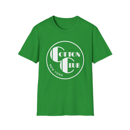 Green t-shirt with white "Cotton Club New York" circular logo.