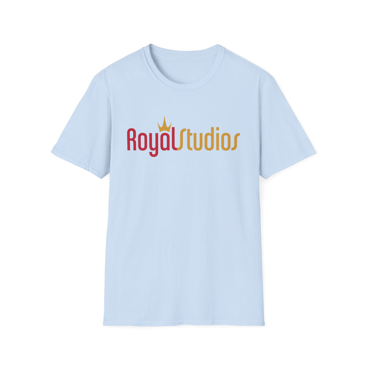 Light blue t-shirt with "Royal Studios" logo and crown graphic.
