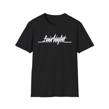 Black t-shirt with white "Fairlight" text logo across the chest.